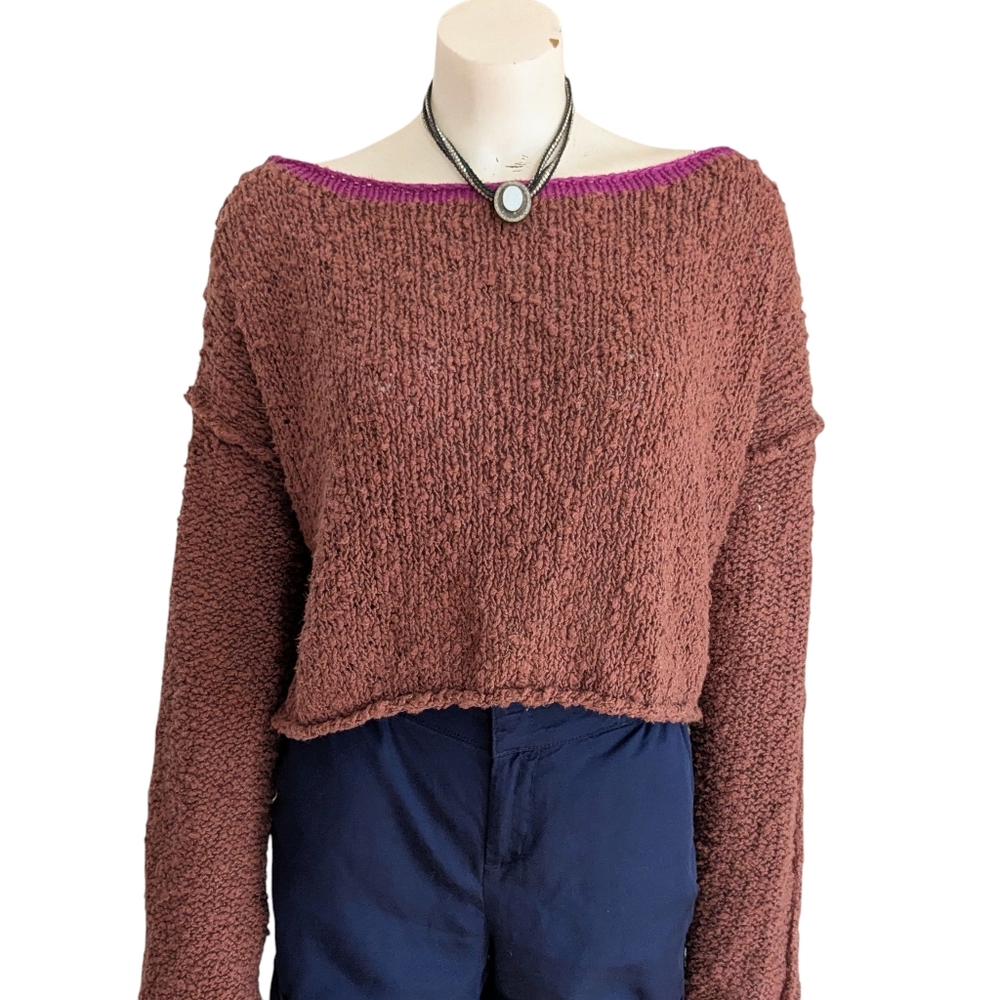 Free People Rosie Chunky Cropped Sweater Size Small